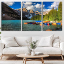 Moraine Lake 3-Panel Wall Art, Majestic Mountain and Lake by MyGreatCanvas | Canvas Wall Art Prints | Photo Prints & Wall Decor