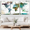 Modern Watercolor World Map Canvas Wall Art – Framed by MyGreatCanvas | Canvas Wall Art Prints | Photo Prints & Wall Decor