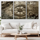 Wooden Ship Wheel Canvas Print, Multi Panel Canvas Wall Art
