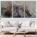 Gray Marble Fluid Wall Art – Modern Abstract Canvas Print