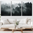 Foggy Forest Wall Art Canvas Print | 3 Panel Large Misty by MyGreatCanvas | Canvas Wall Art Prints | Photo Prints & Wall Decor