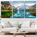 Spectacular autumn view of Braies Lake Wall Art Canvas Print by MyGreatCanvas | Canvas Wall Art Prints | Photo Prints & Wall Decor