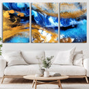 Blue Orange Marble Fluid Effect Canvas Wall Art Print by MyGreatCanvas | Canvas Wall Art Prints | Photo Prints & Wall Decor