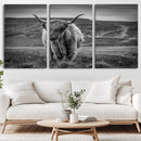 Fluffy Cattle Wall Art Print, Highland Cow Canvas, Framed by MyGreatCanvas | Canvas Wall Art Prints | Photo Prints & Wall Decor