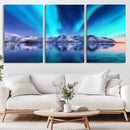 Northern Lights above Mountain Wall Art, Northern Lights