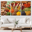 Herbs and Spices Art Canvas Print for Kitchen Kitchen,