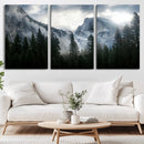 Wall Art Foggy Forest Landscape Canvas Print