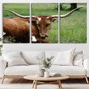 Longhorn Cow Animal Wall Art Canvas Print by MyGreatCanvas | Canvas Wall Art Prints | Photo Prints & Wall Decor