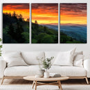 Forest Landscape Wall Art Sunset Canvas, Forest Sunset