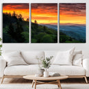 Forest Landscape Wall Art Sunset Canvas, Forest Sunset