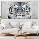 Black and White Tiger Wall Art Animal Canvas Print