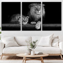 Lion Family Wall Art Canvas Print – Framed Majestic Wildlife by MyGreatCanvas | Canvas Wall Art Prints | Photo Prints & Wall Decor