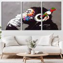 Dj Monkey Listening to Music Wall Art Print | Banksy Monkey by MyGreatCanvas | Canvas Wall Art Prints | Photo Prints & Wall Decor