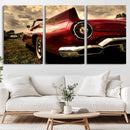 Red Classic Car Wall Art Canvas Print