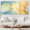 Green and Yellow Marble Fluid Effect Wall Art, Green and