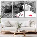 Poker Game Cards Wall Art Canvas, Multi Panel Wall Art