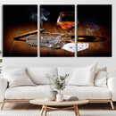 Whiskey Cigar Wall Art Canvas Print Kitchen Wall