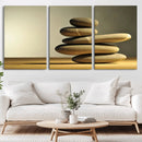 Fluvial Zen Stones Canvas Wall Art Print