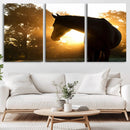 Horse at Sunset Wall Art Animal Canvas Print