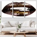 Close Up Lips Wall Art Canvas Print