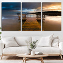 Serene Lake Pier at Sunset Canvas Print | Landscape Canvas