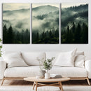 Captivating Misty Forest Wall Art Premium Canvas Print a