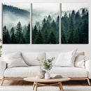 Captivating Misty Forest Wall Art Premium Canvas Print,