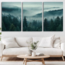 Captivating Misty Foggy Forest Wall Art Premium Canvas Print