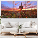 Arizona Desert Wall Art Canvas Print - Framed Deser Sunset