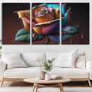 Abstract Rose Wall Art Canvas Print
