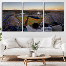 Dodger Stadium Sunset Game Triple Canvas Wall Art - Los