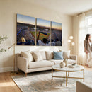 Dodger Stadium Sunset Game Triple Canvas Wall Art - Los