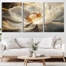 Gold Floral Wall Art Canvas Print, Framed Modern Flower Art by MyGreatCanvas | Canvas Wall Art Prints | Photo Prints & Wall Decor