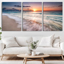Sunset Beach Wall Art – Soothing Coastal Landscape, Ready to
