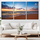 Golden Hour Beach Sunset Wall Art | Canvas Print | Ready to