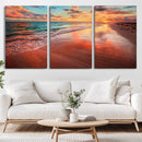 Sunset Beach Wall Art | Ocean Canvas Print | Coastal Wall