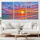 Vibrant Sunset Beach Wall Art - Ocean Sunset Canvas Print |
