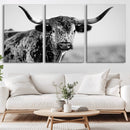 Texas Highland Cow Longhorn Canvas Print - Rustic Farmhouse by MyGreatCanvas | Canvas Wall Art Prints | Photo Prints & Wall Decor
