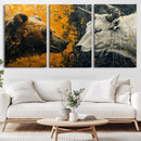Bear and Bull Wall Art Canvas Print – Abstract Animal