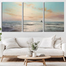 Abstract Ocean Wall Art -  Boat Wall Art Canvas Print