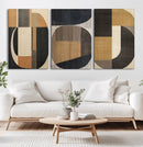 Modern Brown Wabi Sabi Wall Art Canvas Print Set – Framed