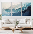 Ocean Wave Canvas Wall Art Print – Coastal Living Room Large