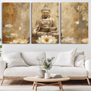 Buddha Wall Art Canvas Print, Buddha Meditation Room Decor,