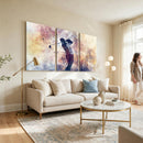 Abstract Watercolor Golf Player Wall Art Canvas Print