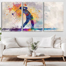 Watercolor Golf Swing Wall Art Canvas Print | Vibrant