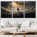Jesus Walking on Water Wall Art Canvas Print - Religious