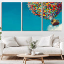 Carl Fredricksen, Up Movie Wall Art, Colorful Balloon House