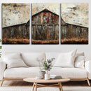 Rustic Barn Wall Art | Farmhouse Wall Decor Canvas Print |