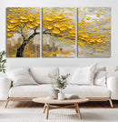 Yellow Blossom Tree Canvas Wall Art - Floral Abstract Modern