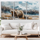 Bear and Baby Bear Wall Art Canvas Print